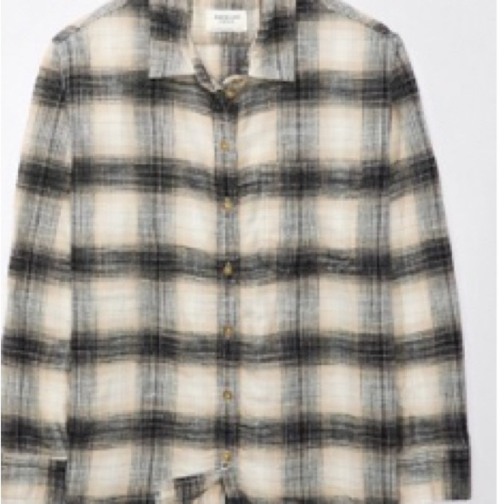 AE Oversized Plaid Flannel Shirt Large